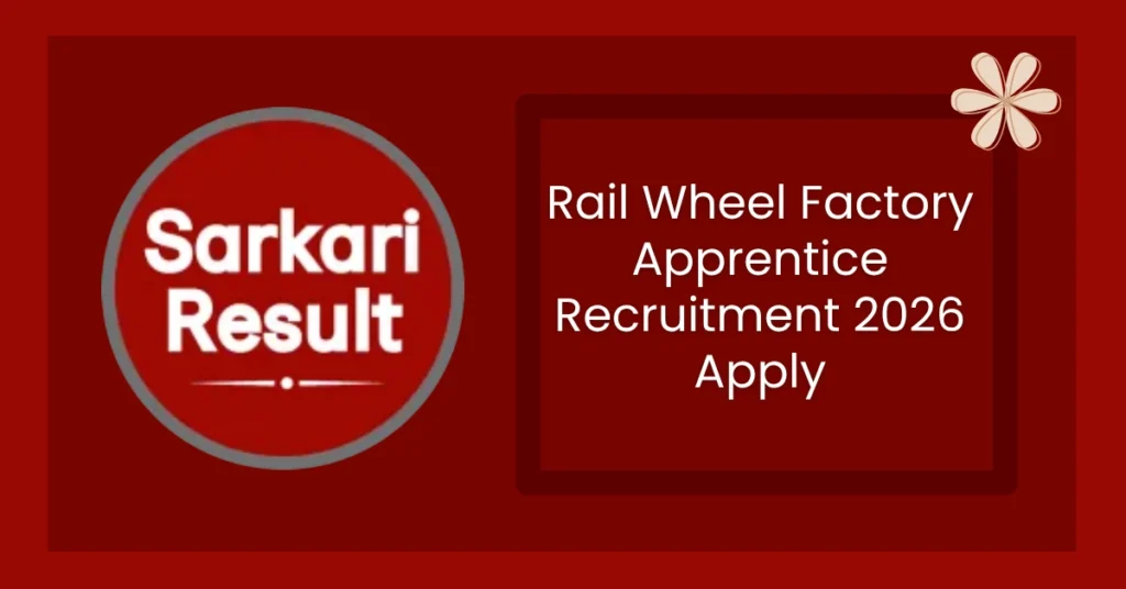 Rail Wheel Factory Apprentice Recruitment 2026 Apply