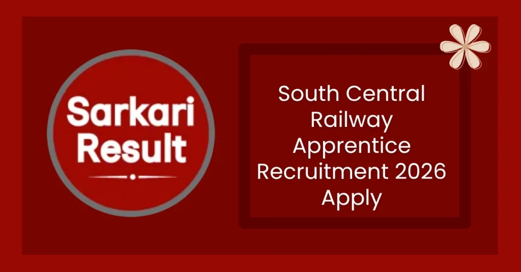 South Central Railway Apprentice Recruitment 2026 Apply