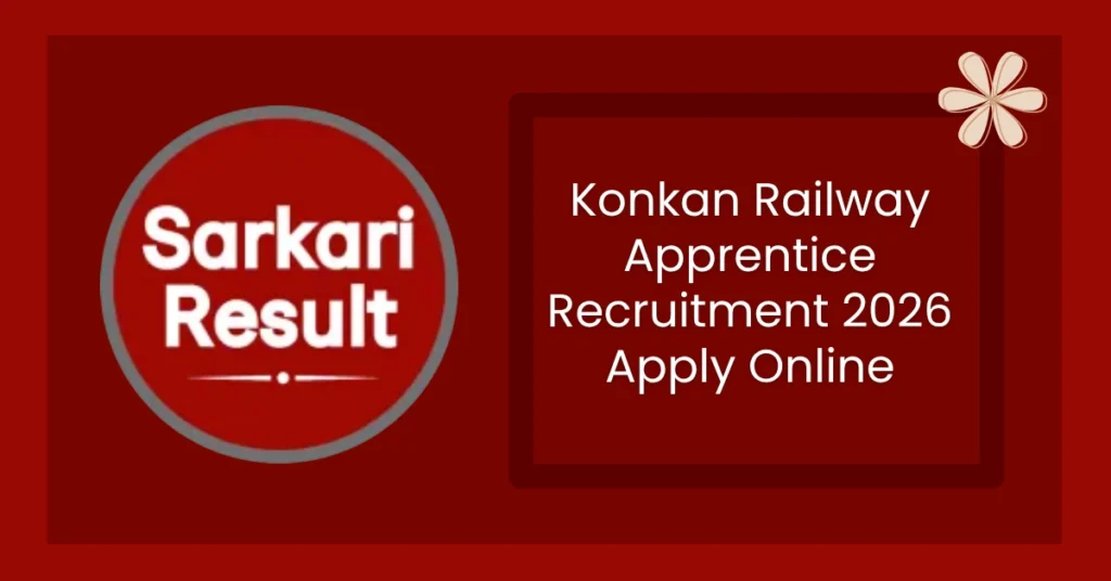 Konkan Railway Apprentice Recruitment 2026 Apply Online