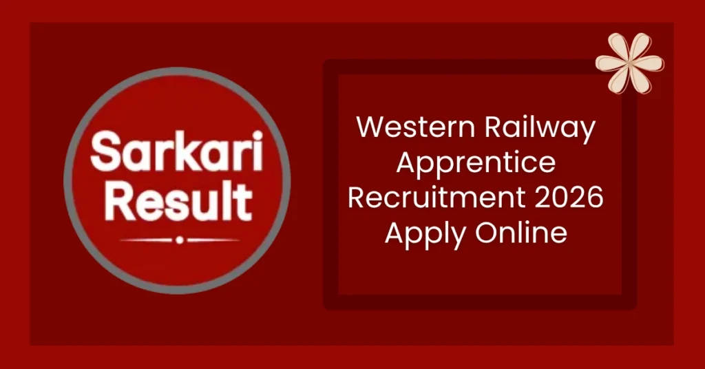 Western Railway Apprentice Recruitment 2026 Apply Online
