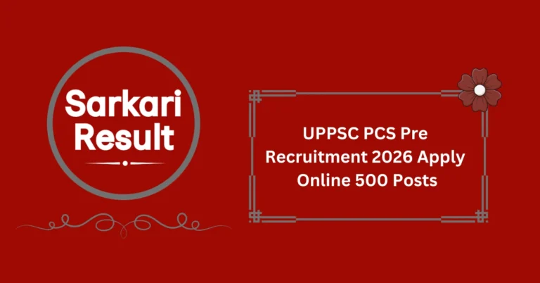 UPPSC PCS Pre Recruitment