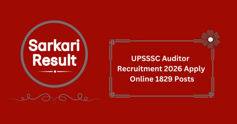 UPSSSC Auditor Recruitment