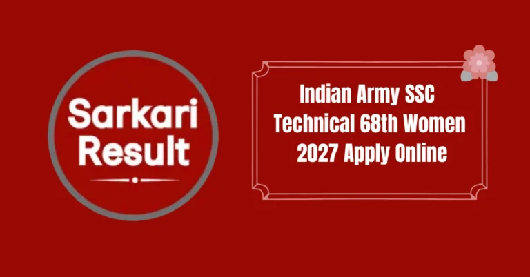 Indian Army SSC Technical 68th Women