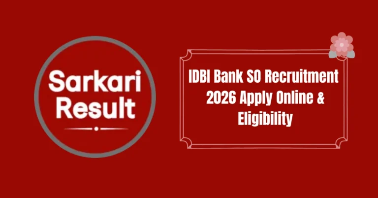 IDBI Bank SO Recruitment