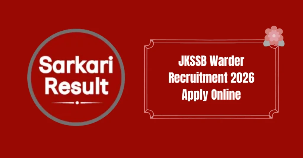 JKSSB Warder Recruitment 2026 Apply Online