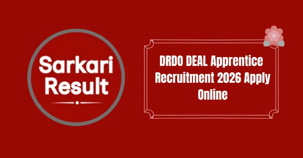 DRDO DEAL Apprentice Recruitment 2026 Apply Online