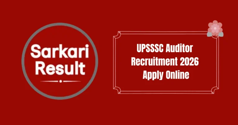UPSSSC Auditor Recruitment 2026