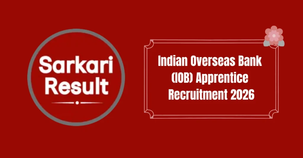 Indian Overseas Bank (IOB) Apprentice Recruitment 2026