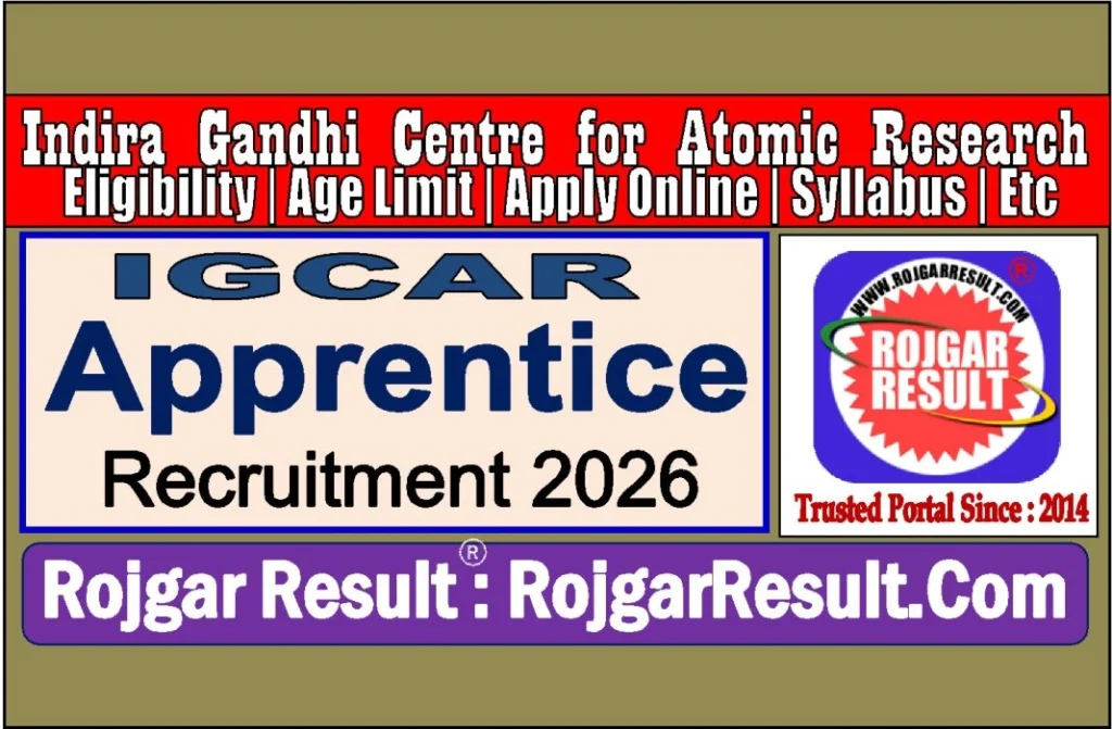 IGCAR Apprentice Age Limit