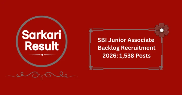 SBI Junior Associate Backlog Recruitment 2026